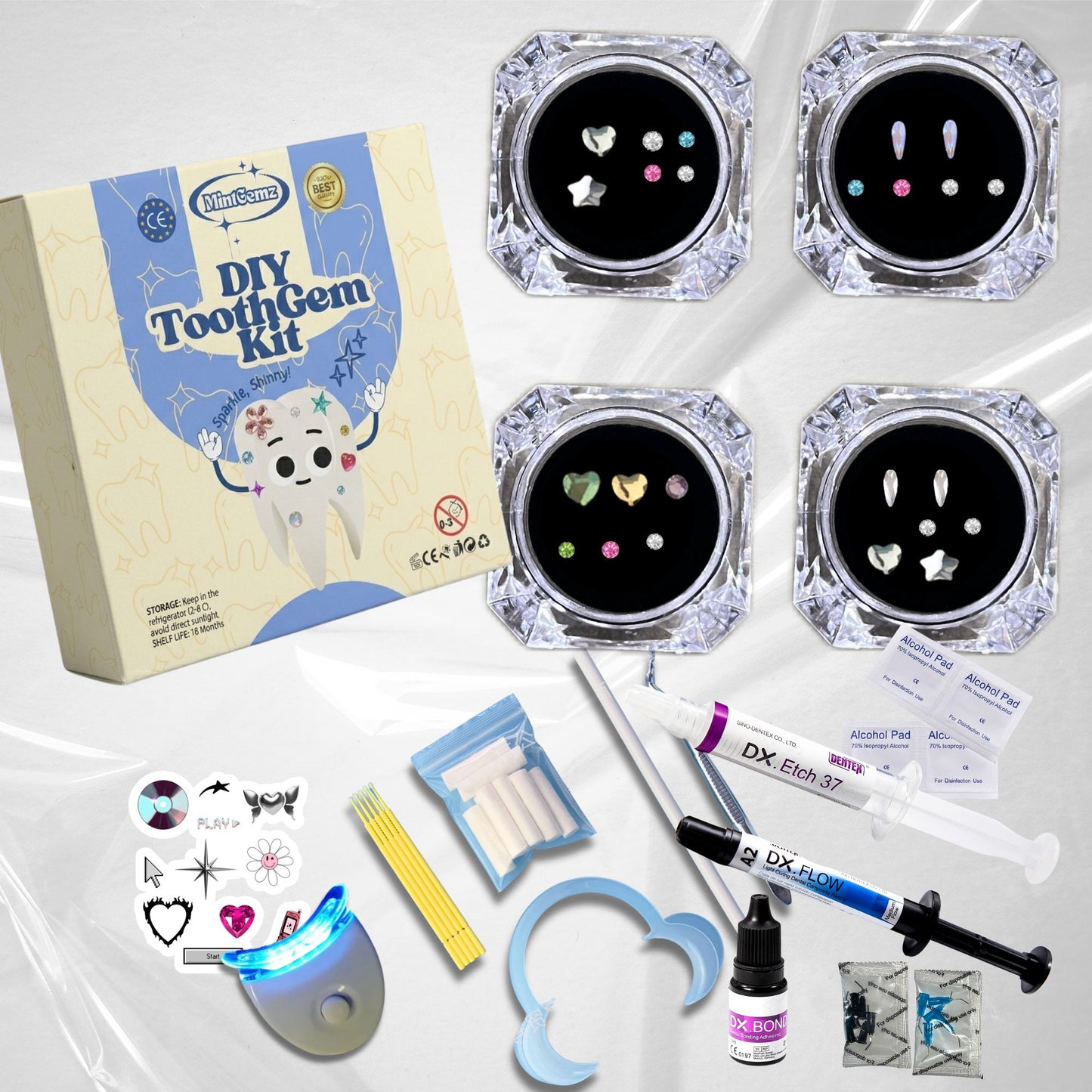 Buntes Swarovski Zahn-Schmuckstein-Kit | DIY Set