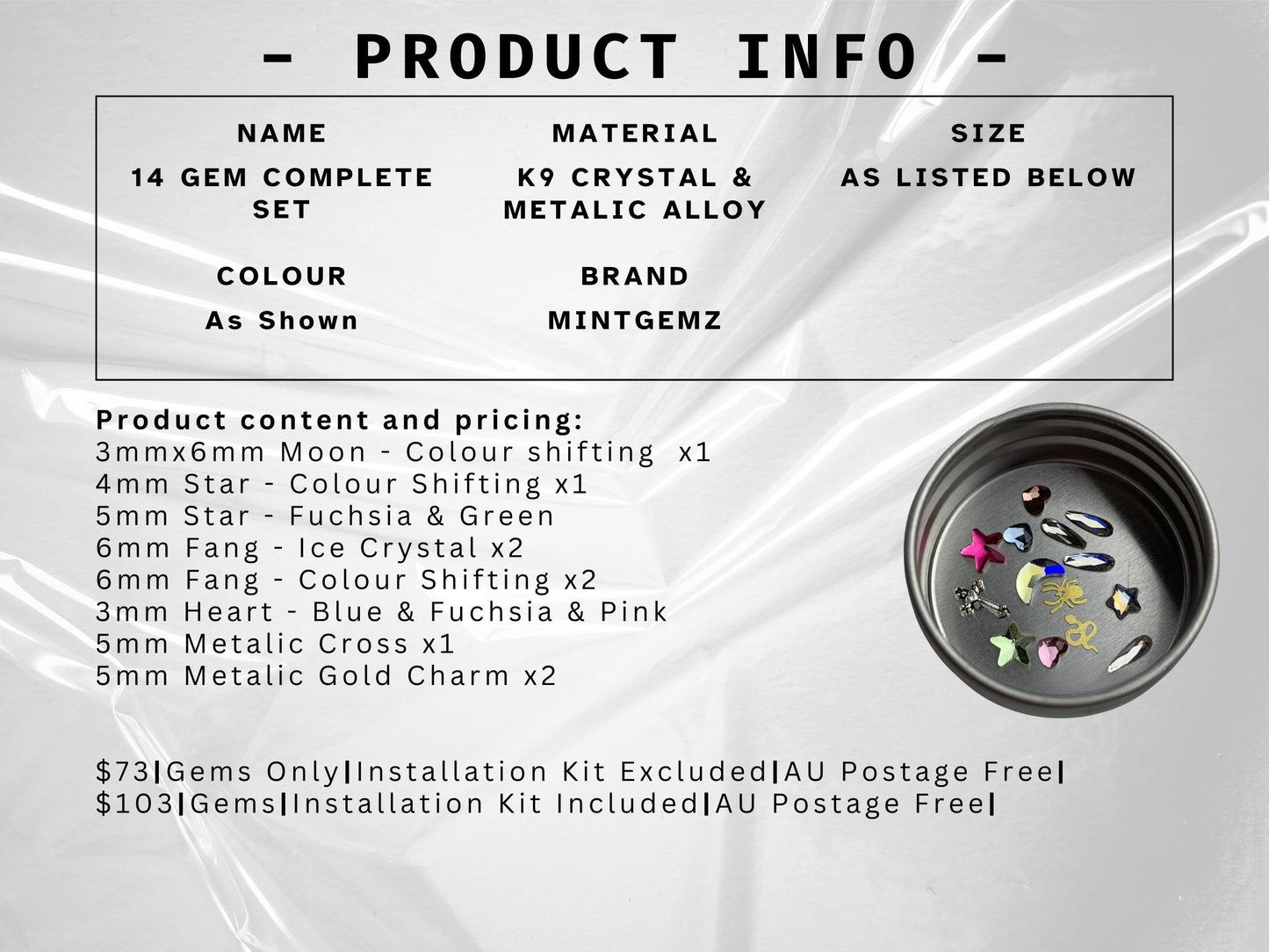 14er Gem Zahnkristall-Set | DIY Kit