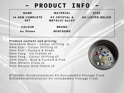 14er Gem Zahnkristall-Set | DIY Kit