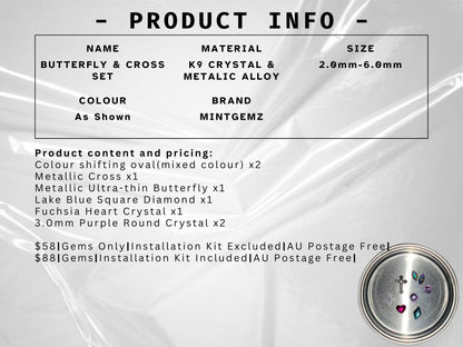 Kit DIY de Strass Dentaires Papillon et Croix