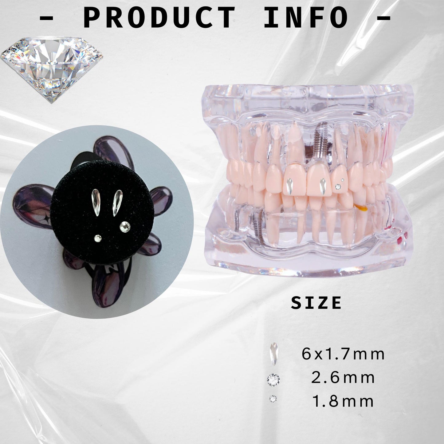 Swarovski Zahn-Schmucksteine Kit Weiß | DIY Set