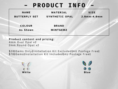 Kit de gemmes dentaires papillon opale