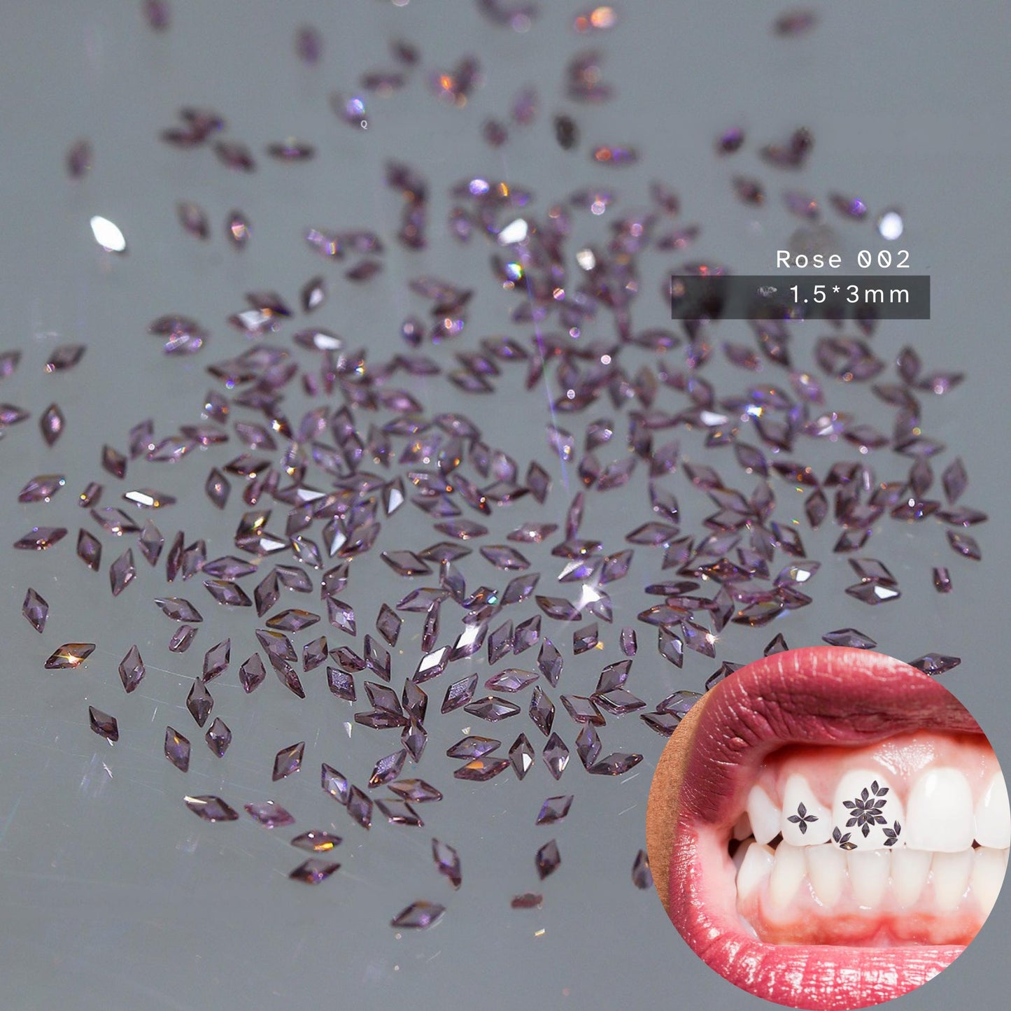 Mikro-Zirkonia-Diamant-Zahnsteine | Transluzentes Flatback-Set