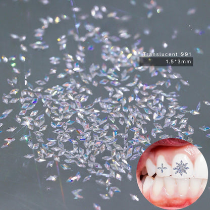 Mikro-Zirkonia-Diamant-Zahnsteine | Transluzentes Flatback-Set