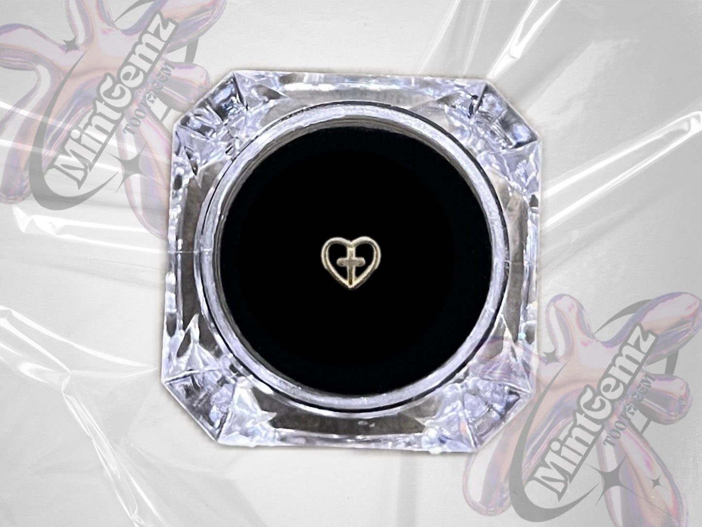 Strass dentaire Cœur-Croix en argent 999