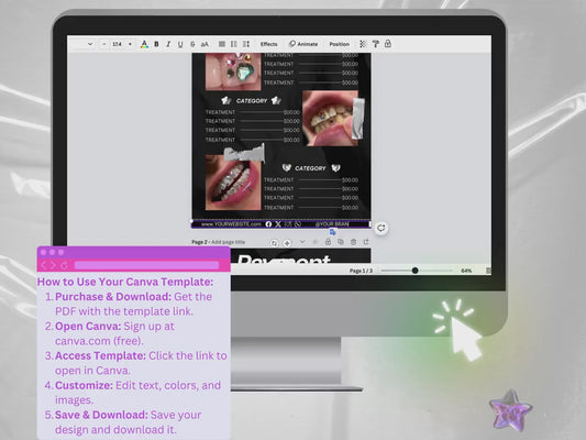 Tooth Gem Price List Template | Editable Canva (Digital Download)